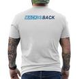 Mack Is Back Slanted Text FootballMen's T-shirt Back Print