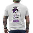 Im Mai Tragen Wir Lila Frauen Lupus Bewusstseinsmonat T-Shirt mit Rückendruck