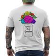 Mason Jar Colorful Flowers Bouquet Men's T-shirt Back Print