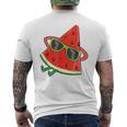 Melon Summer Fruit Sunglasses On Watermelon T-Shirt mit Rückendruck