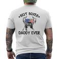 Mens Best Boxer Daddy Ever Dog Dad American Flag 4Th Of July Mens Back Print T-shirt