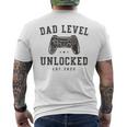 Mens Dad Level Unlocked 2023 New Dad To Be Gamer Father Day Mens Back Print T-shirt