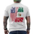 Mexican Roots Half American Flag Mexico Men's T-shirt Back Print