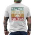 Mexican Tacos Lover Welder Slworker Weld Retro Welding Men's T-shirt Back Print