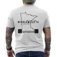 Minneswoleta Barbell Minnesota Gymer Mens Back Print T-shirt