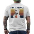 Odio A La Gente Bull Terrier Odio Retrointage Camiseta Hombre Estampado Espalda