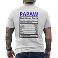 Papaw Nutritional Facts Dad Christmas For Dad Good For Dad Mens Back Print T-shirt