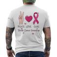 Peace Love Cure Breast Cancer Awareness Pink Ribbon 2023 Men's T-shirt Back Print