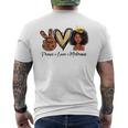Peace Love Melanin Sugar Afro Black Brown Girls Pride Men's T-shirt Back Print