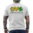 Peace Love Patty's Day Pickleball Shamrocks St Patrick's Day Men's T-shirt Back Print
