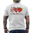 Peace Love Strawberry It's A Berry Good Time Fruits Heart Men's T-shirt Back Print