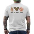 Peace Love Wildcats Leopard Wild Cats Animals Lovers Men Men's T-shirt Back Print