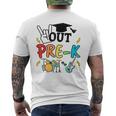 Peace Out Pre-K School Last Day School Class 2024 Graduation Men's T-shirt Back Print