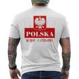 Polska Bialo-Czerwoni Polnische Flagge Polnisches Emblem Weißer Adler T-Shirt mit Rückendruck