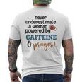 Powered By Caffeine & Prayer Men's T-shirt Back Print