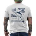 Protect The Local Sharks Scuba Diving Save The Ocean Men's T-shirt Back Print