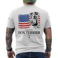Proud Fox Terrier Dad American Flag Dog Men's T-shirt Back Print