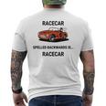 Racecar Spelled Backwards Is Racecar Men's T-shirt Back Print