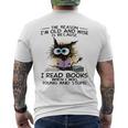 The Reason I'm Old And Wise Is Because I Read Books Cat Men's T-shirt Back Print