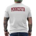 Retro Minnesota Vintage Minnesota Gold Maroon Throwback Men's T-shirt Back Print