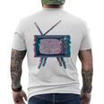 Retro Tv Test Pattern 80S 90S Festival Glitch Test Pattern Men's T-shirt Back Print