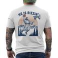 He Is Rizzin Jesus Playing Basketball Meme Christian Men's T-shirt Back Print