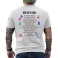 Seamstress Sewist Tailor Quilter's Code Quilting Pattern Men's T-shirt Back Print