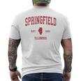 Springfield Illinois Il Vintage Sports Red Print Men's T-shirt Back Print