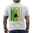 St Patricks Day Lucky Snowboarding Sport Lovers Mens Back Print T-shirt