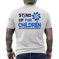 Stand-Up For Children Child Abuse Prevention Awareness Month Men's T-shirt Back Print