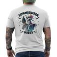 Summerween Vibes Skeleton Ice Cream Summer Vacation Men's T-shirt Back Print