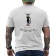T-shirt imprimé au dos J'peux Pas Mon Chat Veut Pas, Humour Pour Amateurs de Chats