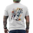 Tigre Colorido Arte Zoo Animal Tigre Camiseta Hombre Estampado Espalda