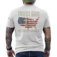 Trust God Not The Government Christian Faith America Flag Men's T-shirt Back Print