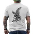 View Back Print Idle Fury The Great Fight Eagle Snake Tattoo Men's T-shirt Back Print