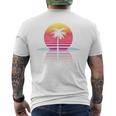 Vintage 80S 90S Retro Surf Outrun Sun Synthwave Palm Tree Men's T-shirt Back Print