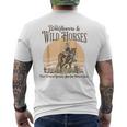 Wildflowers & Wild Horses Western For Her Men's T-shirt Back Print