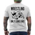 Wrestling Only Looks Gay Champion Wrestler Men's T-shirt Back Print