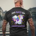 100 Days Of Kindergarten Unicorn Girls 100 Days Of School Men's T-shirt Back Print Gifts for Old Men