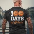 100 Days Of School For 100Th Day Basketball Student Teacher Men's T-shirt Back Print Gifts for Old Men