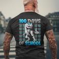 100 Days Of School Trex 100 Days Smarter 100Th Day Of School V2 Mens Back Print T-shirt Gifts for Old Men