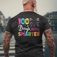 100Th Day Of School Students 100 Days Love Of Cats Smarter Men's T-shirt Back Print Gifts for Old Men