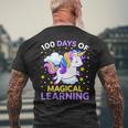 100Th Day Of School Unicorn Girls 100 Days Of Kindergarten Men's T-shirt Back Print Gifts for Old Men