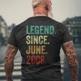 16 Years Old Legend Since June 2008 16Th Birthday Men's T-shirt Back Print Gifts for Old Men