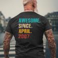 17 Year Old Vintage Awesome Since April 2007 17Th Birthday Men's T-shirt Back Print Gifts for Old Men