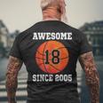 18Th Birthday Basketball Lover 18 Years Old Vintage Sports Men's T-shirt Back Print Gifts for Old Men