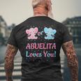 2024 Abuelita Abuela Gender Reveal Pink Or Blue Matching Men's T-shirt Back Print Gifts for Old Men