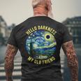 2024 Solar Eclipse Hello Darkness My Old Friend Starry Night Men's T-shirt Back Print Gifts for Old Men