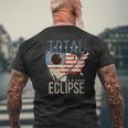 2024 Solar EclipseTotal Solar Eclipse Path American Flag Men's T-shirt Back Print Gifts for Old Men