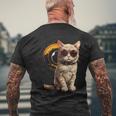 2024 Total Solar Eclipse Cat Wearing Solar Eclipse Glasses Men's T-shirt Back Print Gifts for Old Men